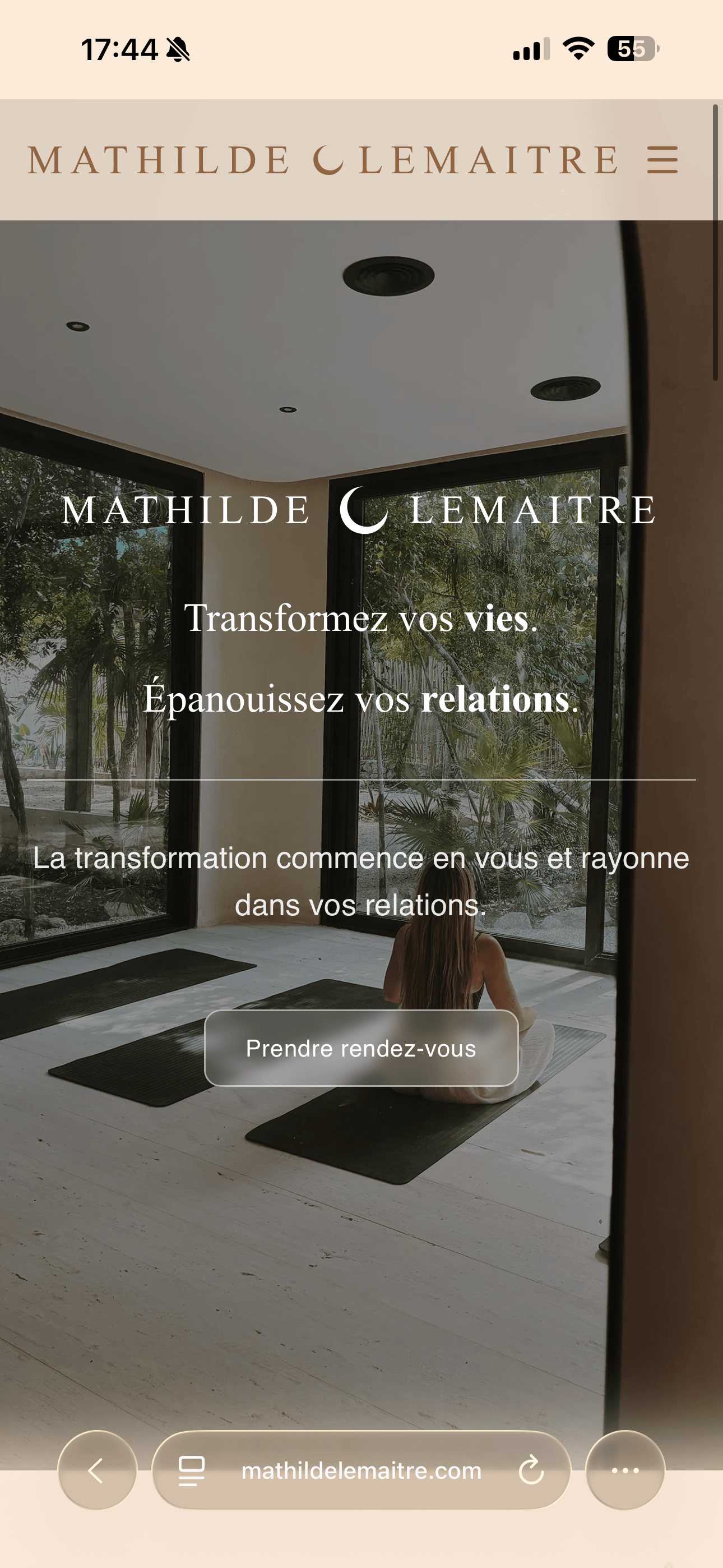 Maquette mobile — mathildelemaitre.com